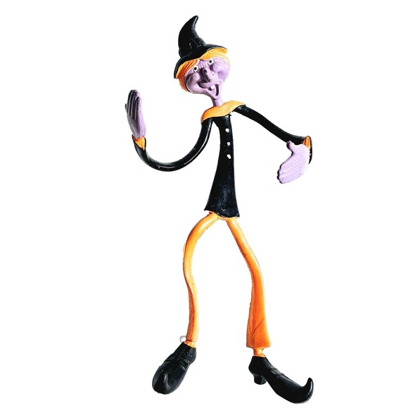 Witch Halloween Bendable Figure RARE PURPLE HTF Fun World Vintage 1980s VGC! - Picture 1 of 10